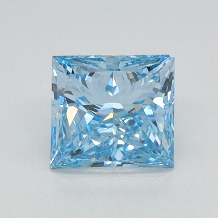 Lab-Grown Princess Diamond - 0.7 Carats, Fancy Vivid Blue Color, VVS2 Clarity - Certified by IGI - Report Number: LG626424632