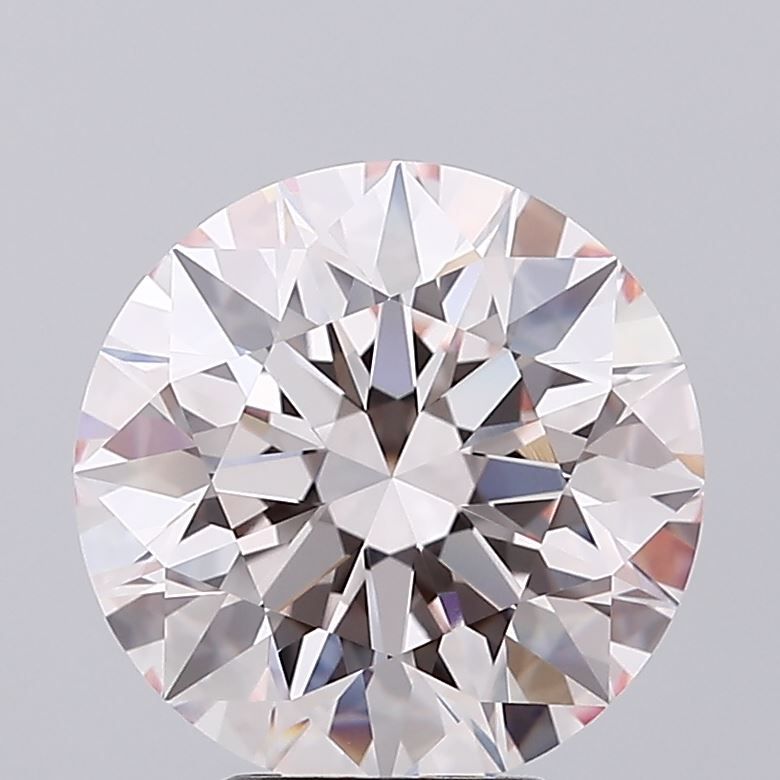 Lab-Grown Round Diamond - 5.33 Carats, Light Pink Color, VVS2 Clarity - Certified by IGI - Report Number: LG628462612