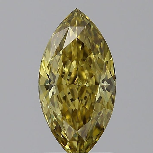 Lab-Grown Marquise Diamond - 1.31 Carats, Fancy Intense Yellow Color, VVS2 Clarity - Certified by IGI - Report Number: LG598326424