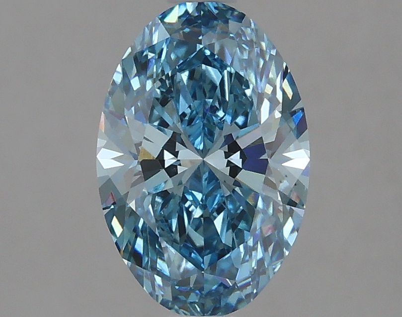 Lab-Grown Oval Diamond - 1.55 Carats, Fancy Vivid Blue Color, VS1 Clarity - Certified by IGI - Report Number: LG633483271