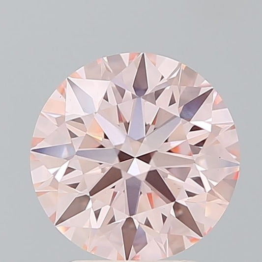 Lab-Grown Round Diamond - 2.56 Carats, Fancy Intense Pink Color, VS1 Clarity - Certified by IGI - Report Number: LG655422723