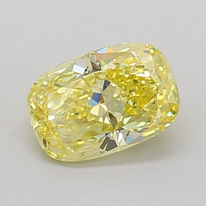 Lab-Grown Cushion Diamond - 1.01 Carats, Fancy Intense Yellow Color, VS1 Clarity - Certified by IGI - Report Number: LG669463361