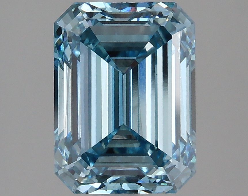 Lab-Grown Emerald Diamond - 2.51 Carats, Fancy Vivid Blue Color, VS1 Clarity - Certified by IGI - Report Number: LG629474933