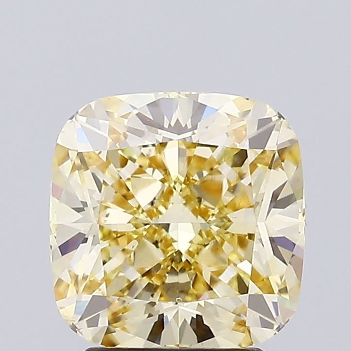 Lab-Grown Cushion Diamond - 3.01 Carats, Fancy Intense Yellow Color, VS1 Clarity - Certified by IGI - Report Number: LG623423292