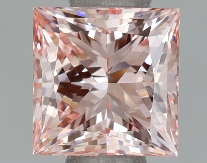 Lab-Grown Princess Diamond - 1.02 Carats, Fancy Intense Pink Color, VVS2 Clarity - Certified by IGI - Report Number: LG656481765