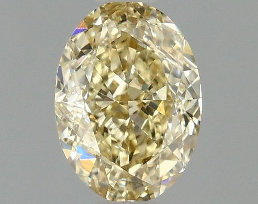 Lab-Grown Oval Diamond - 1.01 Carats, Fancy Yellow Color, VVS2 Clarity - Certified by IGI - Report Number: LG667431122