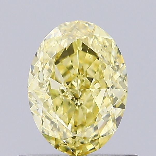 Lab-Grown Oval Diamond - 0.61 Carats, Fancy Intense Yellow Color, SI1 Clarity - Certified by IGI - Report Number: LG636476053