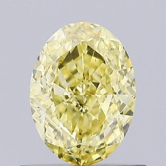Lab-Grown Oval Diamond - 0.61 Carats, Fancy Intense Yellow Color, SI1 Clarity - Certified by IGI - Report Number: LG636476053