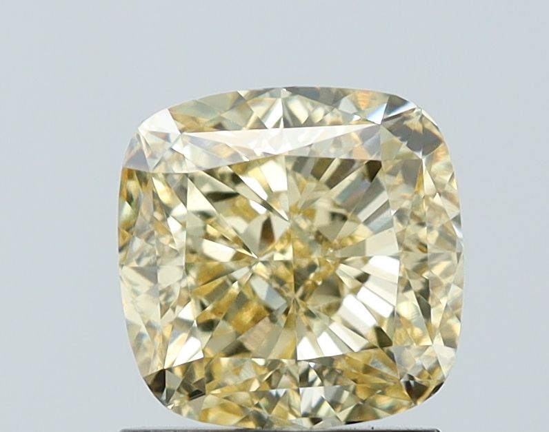 Lab-Grown Cushion Diamond - 1.5 Carats, Fancy Yellow Color, VS1 Clarity - Certified by IGI - Report Number: LG624426948
