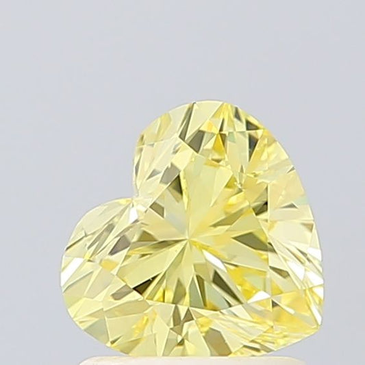Lab-Grown Heart Diamond - 1.0 Carats, Fancy Intense Yellow Color, VS1 Clarity - Certified by IGI - Report Number: LG619430742