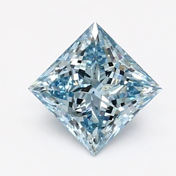 Lab-Grown Princess Diamond - 0.92 Carats, Fancy Vivid Blue Color, VVS2 Clarity - Certified by IGI - Report Number: LG620489249