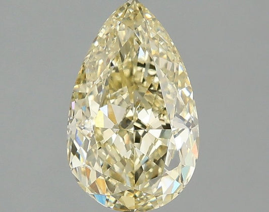 Lab-Grown Pear Diamond - 1.54 Carats, Fancy Yellow Color, VVS2 Clarity - Certified by IGI - Report Number: LG683501633