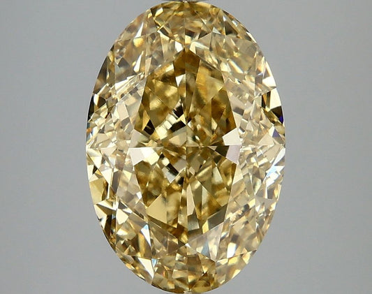 Lab-Grown Oval Diamond - 4.09 Carats, Fancy Intense Yellow Color, VVS2 Clarity - Certified by IGI - Report Number: LG665427498