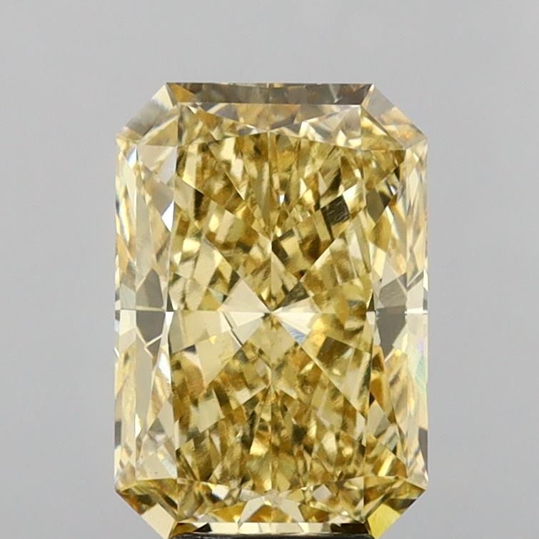Lab-Grown Radiant Diamond - 6.04 Carats, Fancy Vivid Yellow Color, VS1 Clarity - Certified by IGI - Report Number: LG681502252