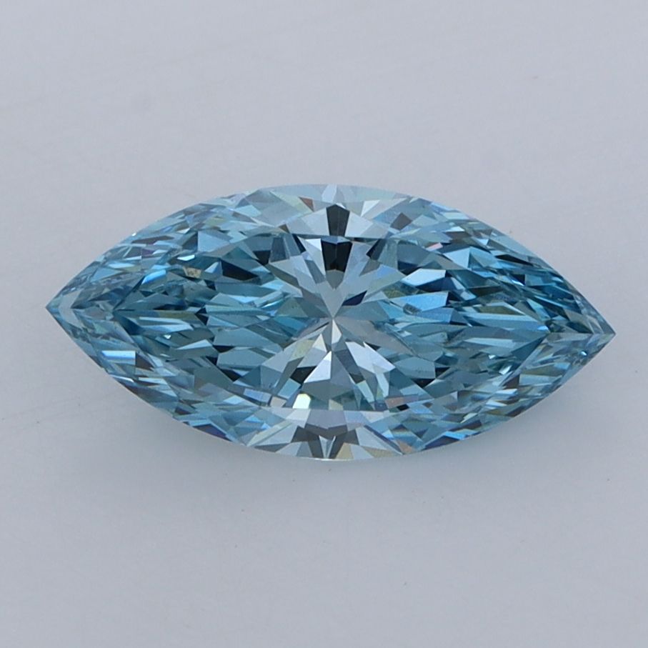 Lab-Grown Marquise Diamond - 1.27 Carats, Fancy Intense Blue Color, VS1 Clarity - Certified by IGI - Report Number: LG557221492