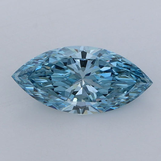 Lab-Grown Marquise Diamond - 1.27 Carats, Fancy Intense Blue Color, VS1 Clarity - Certified by IGI - Report Number: LG557221492