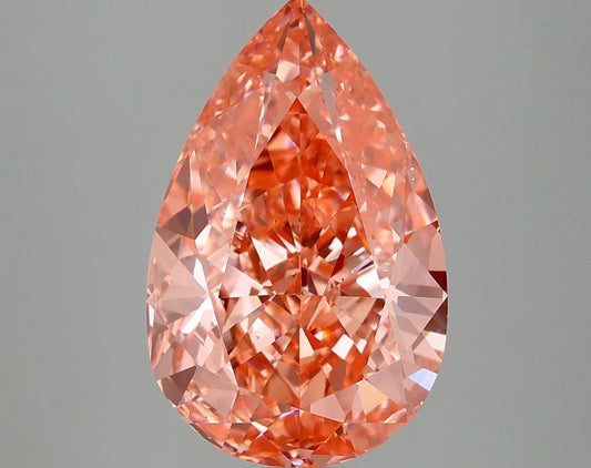 Lab-Grown Pear Diamond - 5.07 Carats, Fancy Vivid Pink Color, VS2 Clarity - Certified by IGI - Report Number: LG677579597