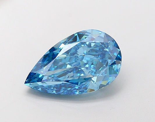 Lab-Grown Pear Diamond - 3.51 Carats, Fancy Vivid Blue Color, VS1 Clarity - Certified by IGI - Report Number: LG683594382