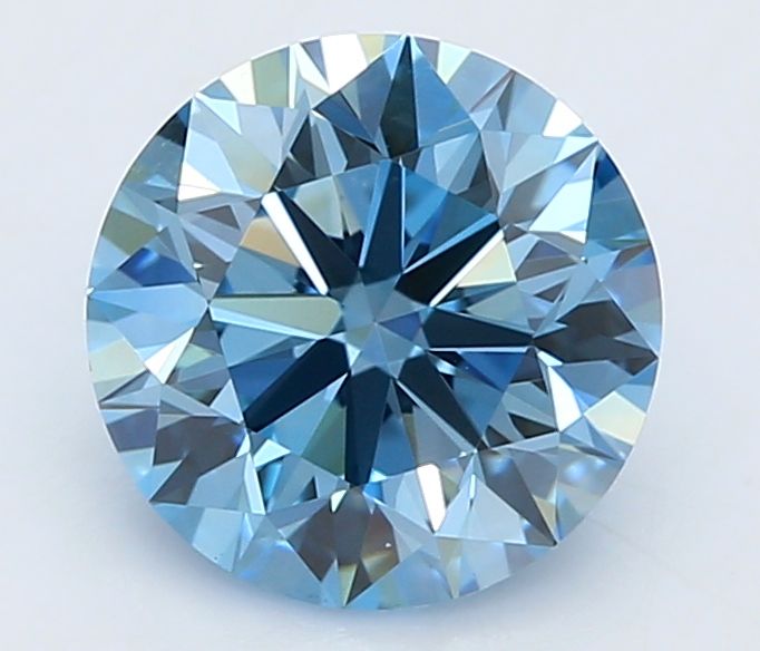 Lab-Grown Round Diamond - 1.5 Carats, Fancy Vivid Green Color, VS2 Clarity - Certified by IGI - Report Number: LG650495290