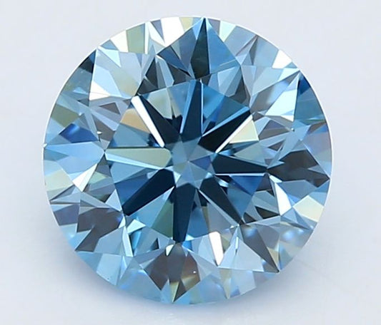 Lab-Grown Round Diamond - 1.5 Carats, Fancy Vivid Green Color, VS2 Clarity - Certified by IGI - Report Number: LG650495290