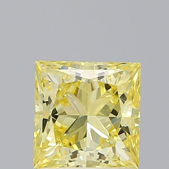 Lab-Grown Princess Diamond - 1.11 Carats, Fancy Vivid Yellow Color, VVS2 Clarity - Certified by IGI - Report Number: LG657417627