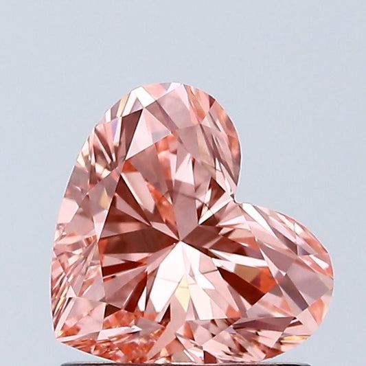 Lab-Grown Heart Diamond - 1.06 Carats, Fancy Vivid Pink Color, VS2 Clarity - Certified by IGI - Report Number: LG673404431