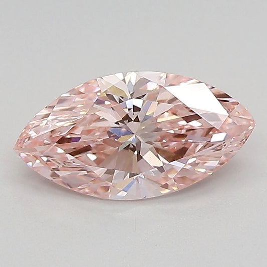 Lab-Grown Marquise Diamond - 0.97 Carats, Fancy Intense Pink Color, VS1 Clarity - Certified by IGI - Report Number: LG683527410