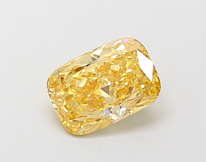 Lab-Grown Cushion Diamond - 1.03 Carats, Fancy Intense Orangey Yellow Color, VS1 Clarity - Certified by IGI - Report Number: LG681503330