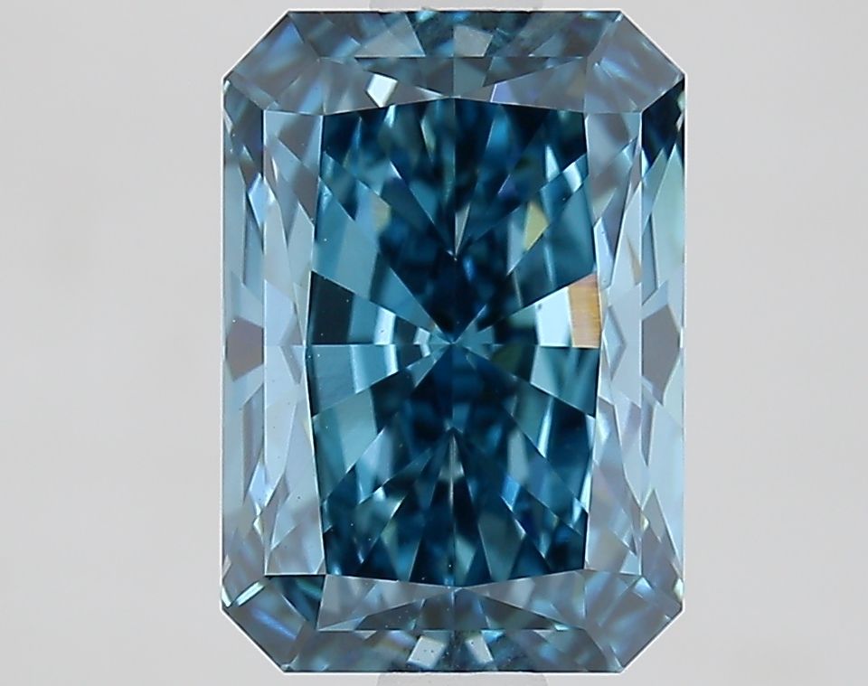 Lab-Grown Radiant Diamond - 2.01 Carats, Fancy Vivid Blue Color, VVS2 Clarity - Certified by IGI - Report Number: LG667457107