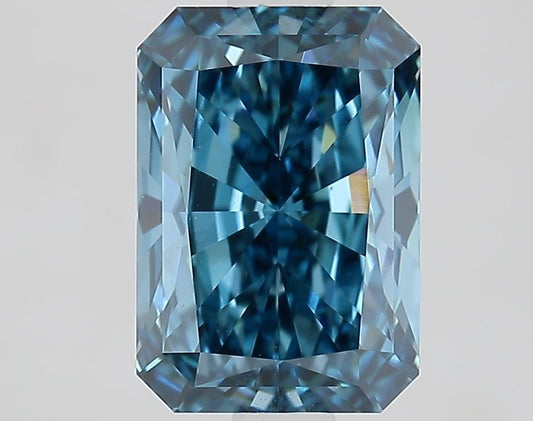 Lab-Grown Radiant Diamond - 2.01 Carats, Fancy Vivid Blue Color, VVS2 Clarity - Certified by IGI - Report Number: LG667457107