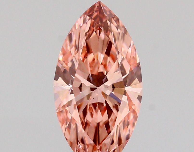 Lab-Grown Marquise Diamond - 1.1 Carats, Fancy Vivid Pink Color, VS1 Clarity - Certified by IGI - Report Number: LG689535977