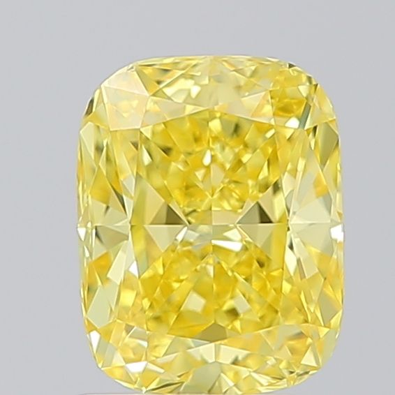 Lab-Grown Cushion Diamond - 1.5 Carats, Fancy Vivid Yellow Color, VVS1 Clarity - Certified by IGI - Report Number: LG674514672