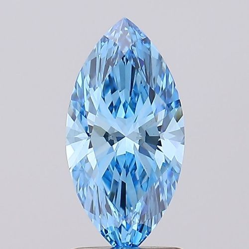 Lab-Grown Marquise Diamond - 1.3 Carats, Fancy Vivid Blue Color, VS1 Clarity - Certified by IGI - Report Number: LG606335479