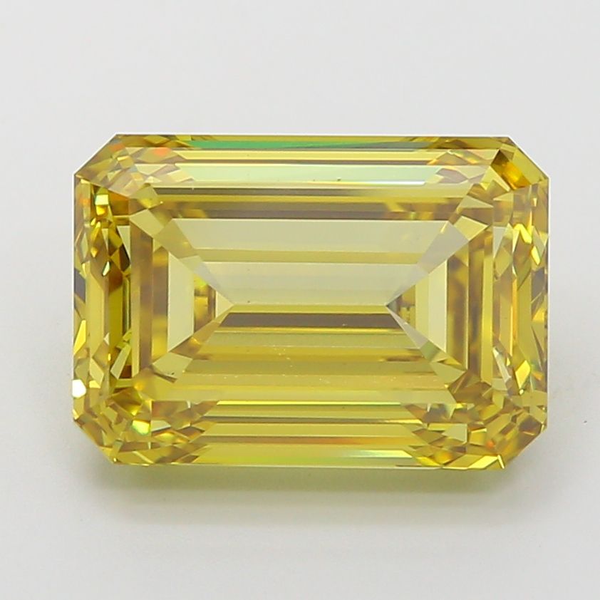 Lab-Grown Emerald Diamond - 6.69 Carats, Fancy Intense Yellow Color, VVS2 Clarity - Certified by IGI - Report Number: LG660445519