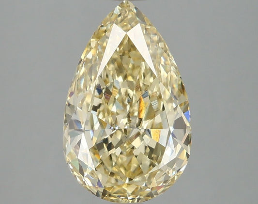Lab-Grown Pear Diamond - 3.07 Carats, Fancy Intense Yellow Color, VVS2 Clarity - Certified by IGI - Report Number: LG662416054