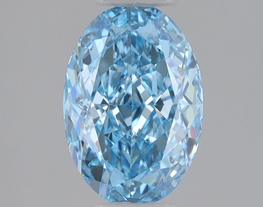 Lab-Grown Oval Diamond - 1.48 Carats, Fancy Vivid Blue Color, VS2 Clarity - Certified by IGI - Report Number: LG680531170