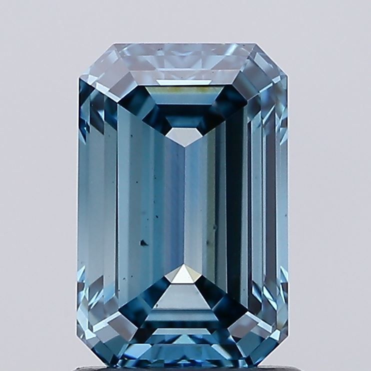 Lab-Grown Emerald Diamond - 1.55 Carats, Fancy Vivid Blue Color, VS2 Clarity - Certified by IGI - Report Number: LG647451734