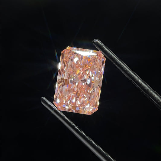 Lab-Grown Radiant Diamond - 3.51 Carats, Fancy Intense Pink Color, VS2 Clarity - Certified by IGI - Report Number: LG638446820