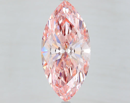 Lab-Grown Marquise Diamond - 7.03 Carats, Fancy Intense Pink Color, VS1 Clarity - Certified by IGI - Report Number: LG623465870