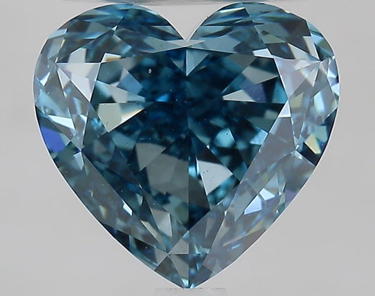 Lab-Grown Heart Diamond - 3.0 Carats, Fancy Vivid Blue Color, VS1 Clarity - Certified by IGI - Report Number: LG662471791