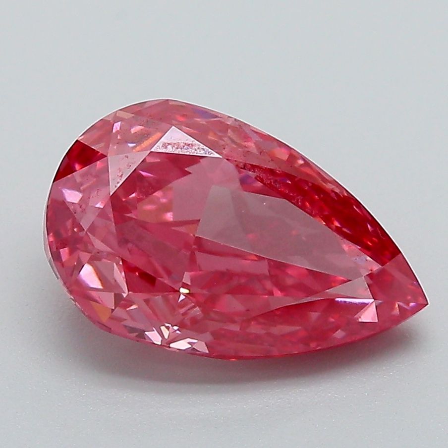 Lab-Grown Pear Diamond - 2.6 Carats, Fancy Vivid Pink Color, VVS2 Clarity - Certified by IGI - Report Number: LG666431758