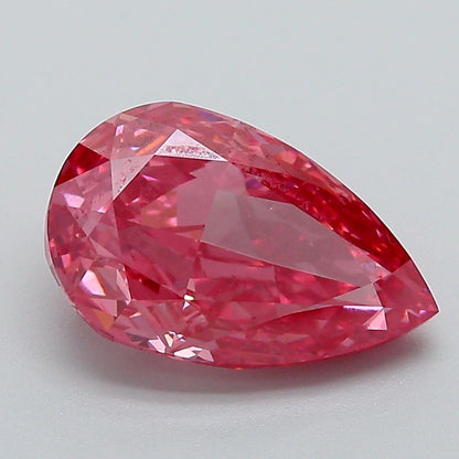 Lab-Grown Pear Diamond - 2.6 Carats, Fancy Vivid Pink Color, VVS2 Clarity - Certified by IGI - Report Number: LG666431758