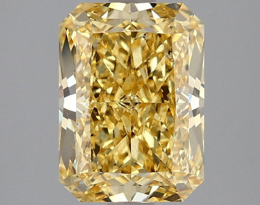 Lab-Grown Radiant Diamond - 2.57 Carats, Fancy Vivid Yellow Color, VS2 Clarity - Certified by IGI - Report Number: LG638439921