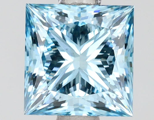 Lab-Grown Princess Diamond - 1.52 Carats, Fancy Vivid Blue Color, VS2 Clarity - Certified by IGI - Report Number: LG618468030