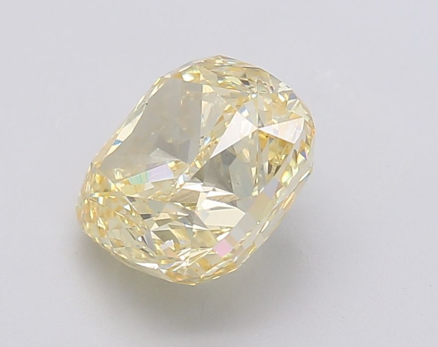 Lab-Grown Cushion Diamond - 3.03 Carats, Fancy Intense Yellow Color, VS2 Clarity - Certified by IGI - Report Number: LG602390110