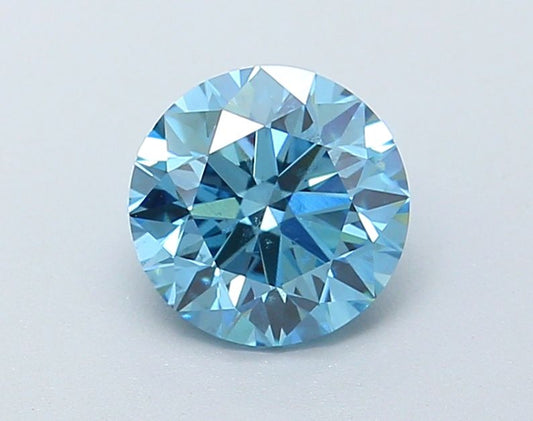Lab-Grown Round Diamond - 1.4 Carats, Fancy Vivid Blue Color, SI1 Clarity - Certified by IGI - Report Number: LG603338325