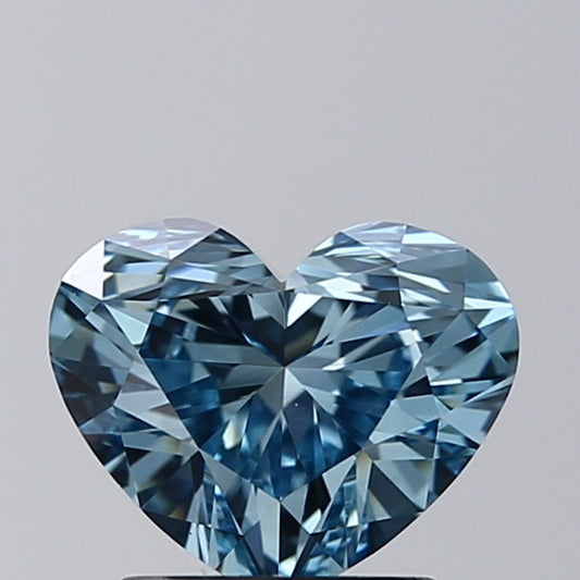 Lab-Grown Heart Diamond - 1.51 Carats, Fancy Intense Blue Color, VS1 Clarity - Certified by IGI - Report Number: LG528231049