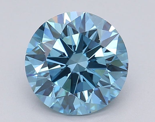 Lab-Grown Round Diamond - 1.5 Carats, Fancy Vivid Blue Color, VS1 Clarity - Certified by IGI - Report Number: LG616403385