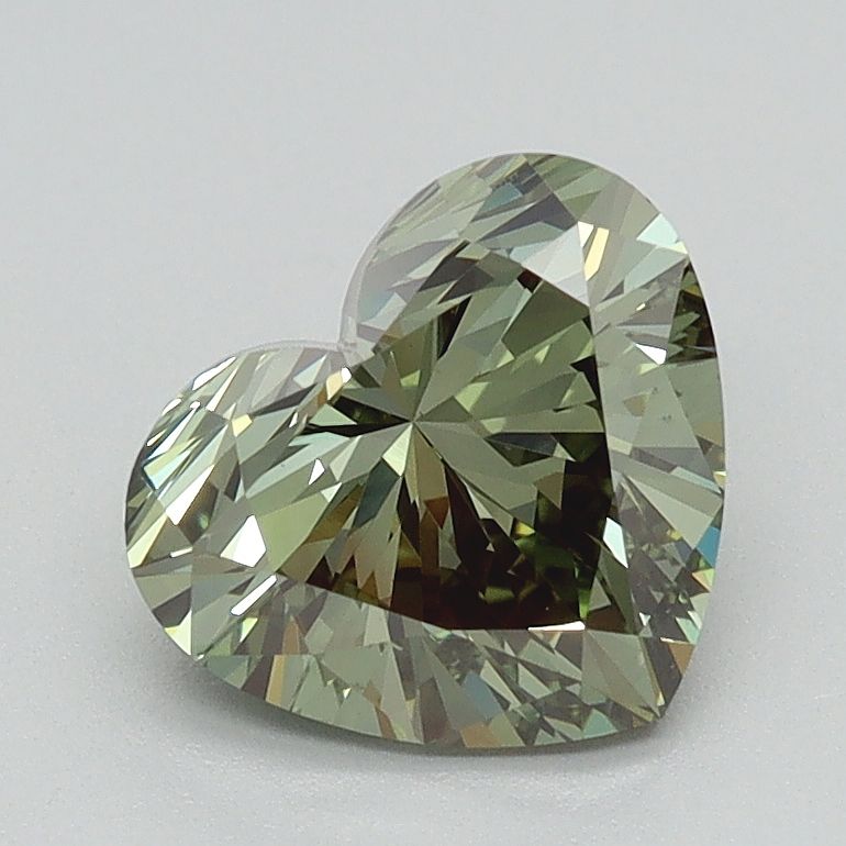 Lab-Grown Heart Diamond - 1.47 Carats, Fancy Green Color, VS1 Clarity - Certified by IGI - Report Number: LG626490565