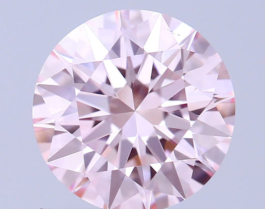 Lab-Grown Round Diamond - 1.12 Carats, Fancy Pink Color, VS1 Clarity - Certified by IGI - Report Number: LG631427073